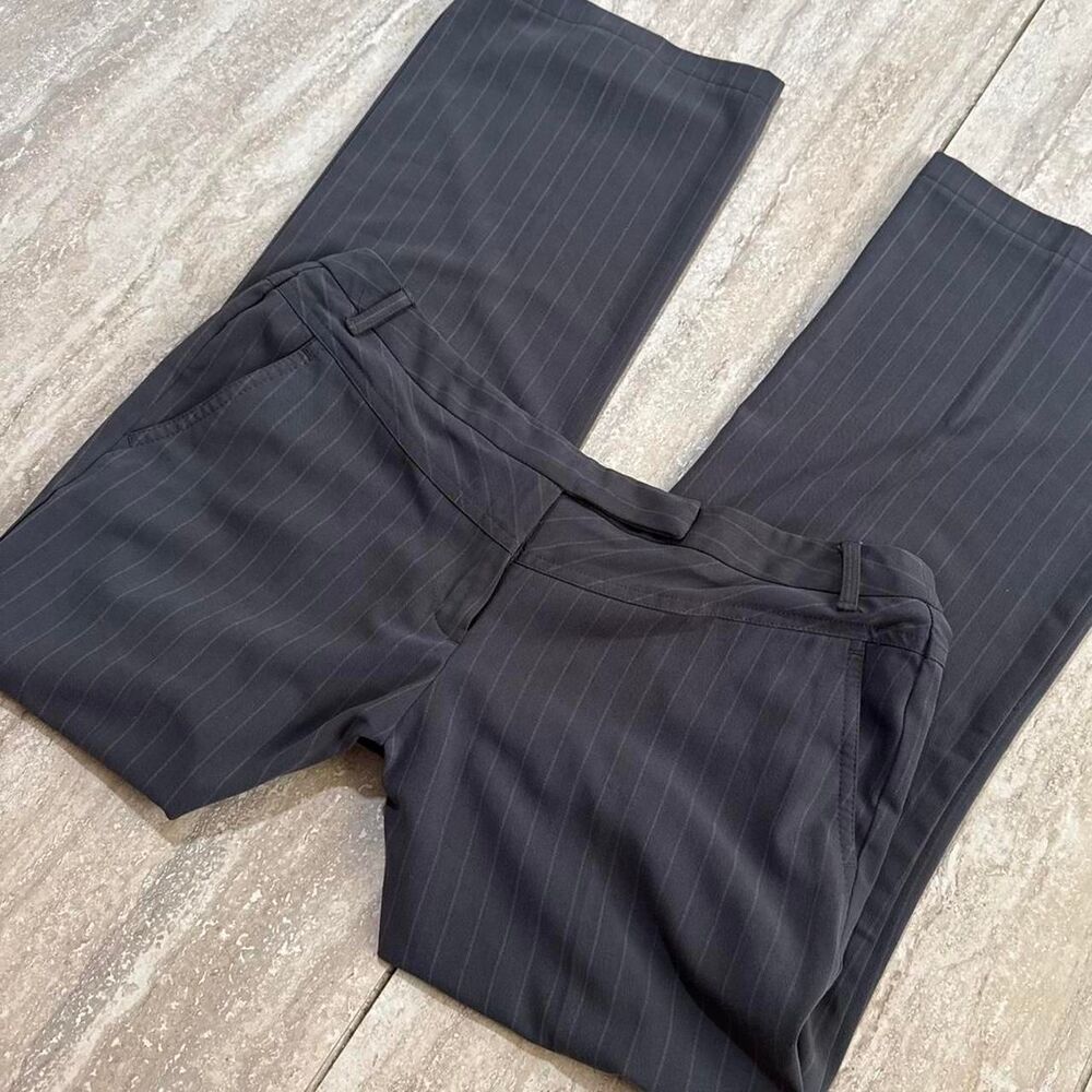 Vintage Y2K mix it low rise wide leg Pin stripe Gray pants chinos slacks Sz 8P